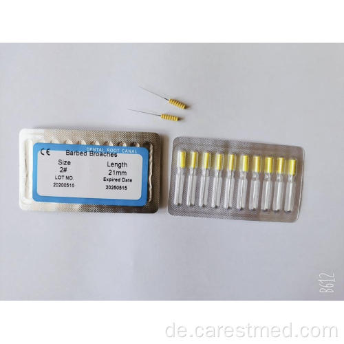 Dental Root Canal Barbed Broaches 10 Stück / Blister